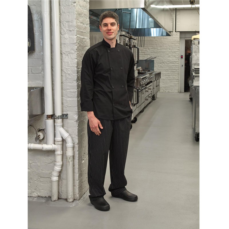 Mercer Culinary M60010BK1X Millennia Men's Cook Jacket with Traditional Buttons, X-Large, Black - Image 4